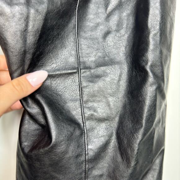 Princess Polly Encore Faux Leather High Rise Pants Black Size 8 - Picture 7 of 15